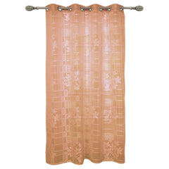 Kuber Industries Flower Print 7 Feet Cotton Door Curtain for Living Room, Bed Room, Kids Room with 8 Eyelets (Brown)-50KM01056