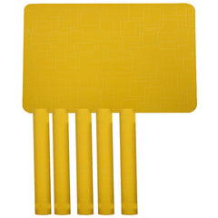 Kuber Industries Checkered Design PVC 6 Pieces Dining Table Placemat Set (Yellow), CTKTC13703