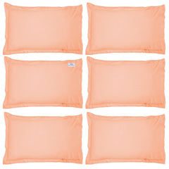 Heart Home Breathable & Soft Cotton Pillow Cover for Sofa, Couch, Bed - 29x20 Inch, Set of 6 (Peach) 52HH4035