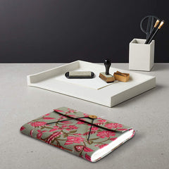 Kuber Industries Floral Print Handicraft Notebook/Diary With Lock System for Home, Traveling, Office (Green)