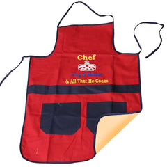 Heart Home Cotton Oil Resistant Cooking Kitchen Apron for Men & Women- Pack of 2 (Red) 52HH3802