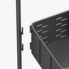 Kuber Industries 4Th Generation Square Rotating Rack|3-Layer Kitchen Trolley with 360 Rotation|Portable Storage Rack for Bathroom, Bedroom (Black)