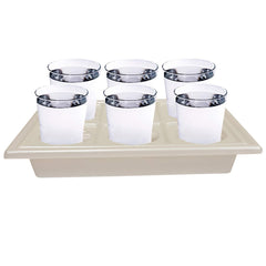 Kuber Industries Plastic Glass Holder Tray, 2-Pieces, White
