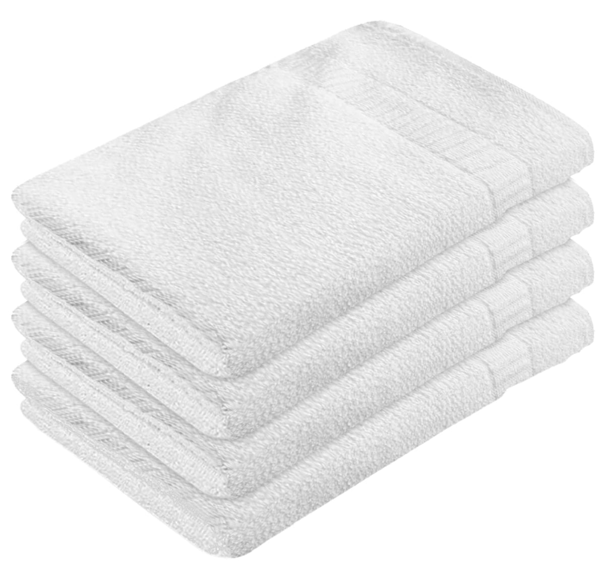 Heart Home Medium Size Cotton Face Towel, 30"x18"- Pack of 4 (White) -HS43HEARTH26625