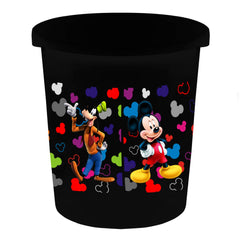 Kuber Industries Mesh Open Dustbin/Garbage Bin| Disney Print| Pack Of 1, Capacity 5 liters (Black)