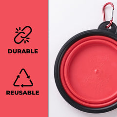 Kuber Industries Dog Food Bowl|Portable & Collapsible Cat & Dog Bowl|Reusable,Durable,Travel-Friendly|Easy to Store Pet Bowls|Perfect Dog Accessories for Indoor & Outdoor Use|LS198R|Red