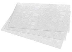 Kuber Industries Circle Design Reversible Fridge/Drawer Mats|Water Proof PVC Material|Ranctangular Shape & Non Slip| Size 48 x 33 cm, Pack of 3, White, Polyvinyl Chloride