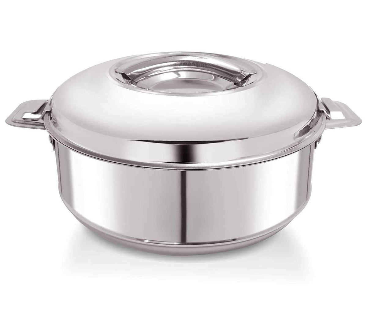 Kuber Industries Insulated Hot Pot Stainless Steel Casserole with Steel Lid, 4000ml, (Silver)