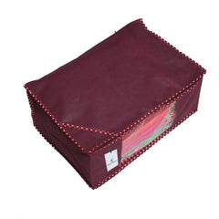 Kuber Industries Non Woven Saree Covers With Zip|Saree Covers For Storage|Saree Packing Covers For Wedding|Pack of 12 (Maroon)