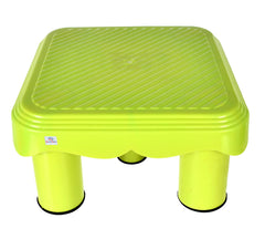 Heart Home Portable,Lightweight, Comfortable Plastic Seating Stool/Patla, Pack of 2 (Yellow)