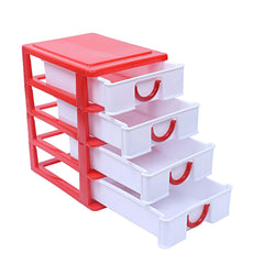 Kuber Industries 4 Layer Storage Drawer, Red, Standard, 5.51 x 7.08 x 7.87 inches (CTKTC013098)