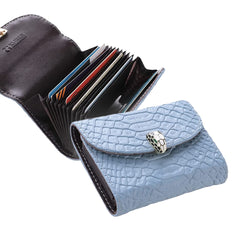 Kuber Industries Wallet for Women/Men | Card Holder for Men & Women | Leather Wallet for ID, Visiting Card, Business Card, ATM Card Holder | Slim Wallet | Button Closure, Blue