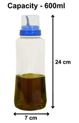 Kuber Industries 600 ML Transparent Olive Oil Dispenser, Oil Container with Stainless Steel Spout (Purple), Pack of 1