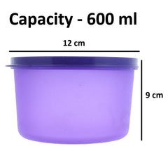 Kuber Industries Plastic 6 Pieces Kitchen Storage Spice Containers, Fridge Container, Food Utility Box, Food Storage Containers Jars 600 Ml (Purple) - CTLTC43921