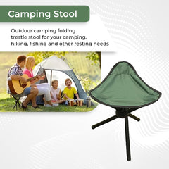 Kuber Industries Set of 2 Portable Stool for Travelling | Foldable Outdoor Sitting Chair | Tripod 3 Leg Chair for Camping, Picnic, Hiking | Blue & Green