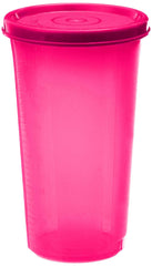 Kuber Industries Virgin Plastic Everday Small Glass 2 Piece Tumbler/airtight Container Leakproof Storage with Lid 350ml (Multi)