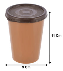 Heart Home Food Grade, Leakproof Plastic Everyday Glass,Tumbler with Lid, 300ml- Set of 2 (Coffee)-HS43HEARTH25672
