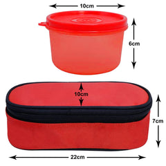 Heart Home 2 Plastic Containers Lunch Box Set with Cover (Red)-50HH01229
