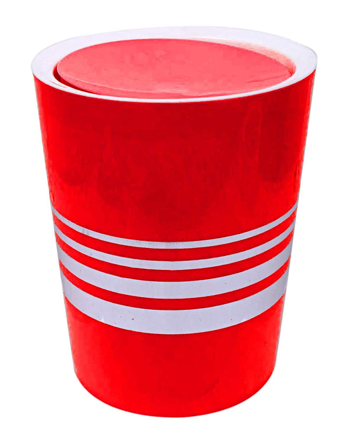 Heart Home Plastic Dustbin/Wastebin With Swing Lid, 7 Liter (Red)-47HH0801