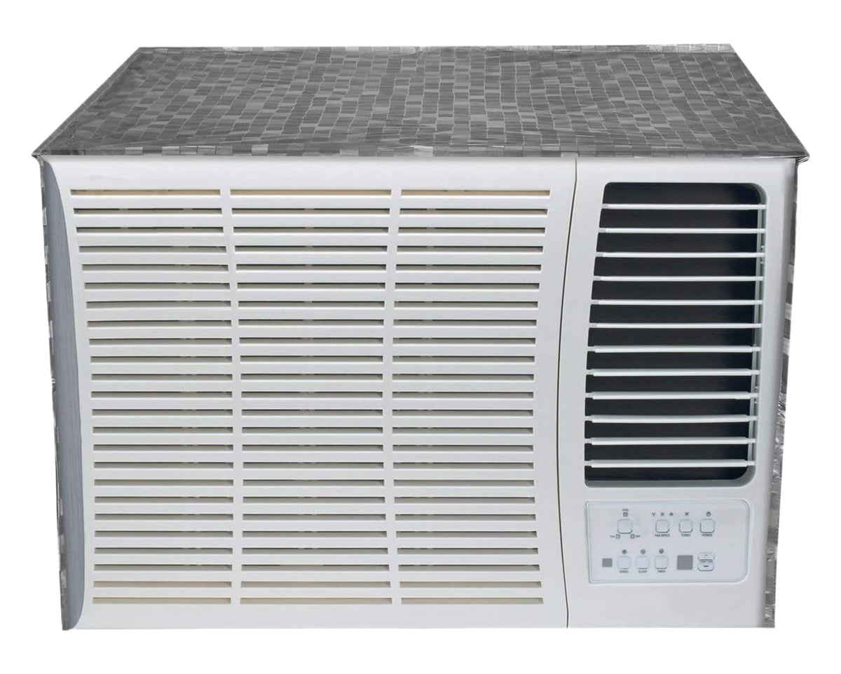 Kuber Industries 3D Design PVC Window AC Cover for 2 Ton Capacity (CTKTC01717, Grey)