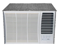 Kuber Industries PVC Check Print Dustproof Window A/C Cover For Outdoor For 1.5 Ton (Grey)