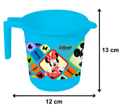 Kuber Industries Disney Mickey Minnie Print 4 Pieces Unbreakable Virgin Plastic Bathroom Bucket with Mug Set- Blue, (2 Pc 16 LTR Bucket & 2 Pc 500 ML Mug) -HS_35_KUBMARTS17931