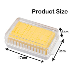 Kuber Industries Butter Box|Plastic Butter Keeper for Refrigerator|Butter Storage Box with Cutting Guide|Butter Dish with Lid for Countertop|Pack of 2 (White)