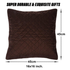 Kuber Industries Cushion Cover | Quilted Cushion Cover | Check Stitch Cushion Cover for Sofa | Cotton Cushion Covers for Home Décor | Set of 5 | Cream & Brown