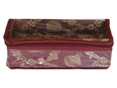 Kuber Industries Multipurpose Matka Pattern Laminated 1 Rod Bangle Box/Organizer/Case With Tranasparent Top - Pack of 2 (Maroon)-47KM0459