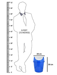 Kuber Industries Plastic 3 Pieces Medium Size Swing Lid Garbage Waste Dustbin for Home, Office, Factory, 10 litres (Blue) -CTKTC43185