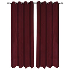 Kuber Industries 4 Pieces Polyester Eyelet Door Curtain 7 Feet (Maroon)-Ctktc14289