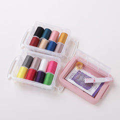 Kuber Industries Multifunctional Sewing Kit Set Of 33|Silai Machine Tools With Polyester Thread|Steel Needles (Transparent)