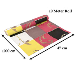 Heart Home Multiuses Multicheck Print Shelf Liners for Kitchen Shelves, cupboards, Wardrobe, Drawer, 10 Mtr (Multicolour) 52HH4084