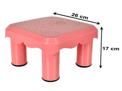 Heart Home Multipurposes Plastic Seating Stool/Patla (Pink)