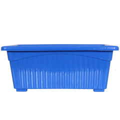 Kuber Industries Rectangular Jupiter Plastic Window Pot|Flower Planter for Home & Balcony,Garden 14 Inches Pack of 2 (Blue)