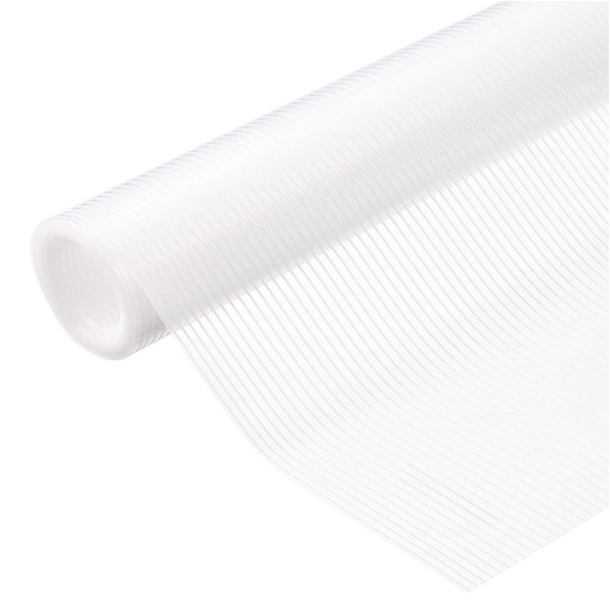 Kuber Industries Lining Pattern PVC Kitchen Shelf Liner Mat 5 Meter Roll - White