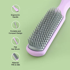 Kuber Industries Hair Brush | Flexible Bristles Brush | Hair Brush with Paddle | Straightens & Detangles Hair Brush | Suitable For All Hair Types | Small | Set of 4 | Black & Purple