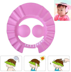 Heart Home Soft Adjustable Visor Hat Safe Shampoo Shower Bathing Protection Bath Cap for Toddler, Baby, Kids, Children-Pack of 2 (Pink)-HS_38_HEARTH21349