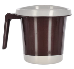 Kuber Industries Multiuses Lightweight, Unbreakable Plastic Bathroom Mug 1 Litre Pack of 2 (Brown)-46KM0266