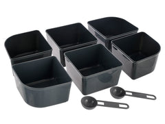 Kuber Industries BPA Free Plastic Food Grade, Odourless, Microwave/Refrigerator Safe Masala Box, Masala Dabba, Spice Container with 6 Containers & 2 Spoons (Grey)