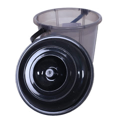 Kuber Industries Colorful Homeware Bucket| Plastic Bucket|Transparent Bucket with Lid & Handle for Bathroom,Home Use,13 Litre (Black)
