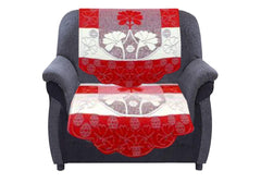 Kuber Industries Flower Cotton 7 Piece 5 Seater Sofa Cover with Center Table Cover (Maroon) - CTKTC22283