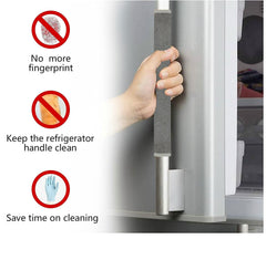 Heart Home PVC Floral Print Fridge Handle Cover/Refrigerator Handle Cover for Home & Kitchen Pack of 2 (Silver) 52HH3977