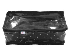 Heart Home Multiuses PVC Laminate Dot Print 4 Case Watch Organizer/Bracelet Organizer For Watches, Bracelet (Black) 52HH4123