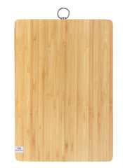 Heart Home Square Thick Wooden Bamboo Kitchen Chopping Cutting Slicing Board with Hook (Brown)-HS43HEARTH25575