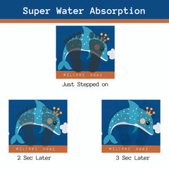 Kuber Industries Stylish Beautiful Dolphin Bathroom Mat, Door Mat, Floor Mat, Bath Mat , Doormat , Bathroom Carpet | Non Slip mat for Bathroom Cushion Mat Super Absorbent Soft Carpet, Quick Dry Dirt Barrier for Home & Office |38 x 58 cm,Multicolor