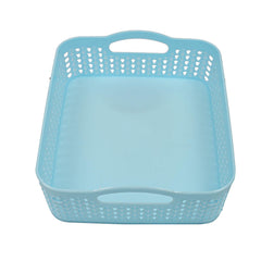 Heart Home Plastic 2 Pieces Multipurpose Storage Basket Set (Green & Blue)- (CTHH020025)