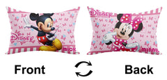Kuber Industries Disney Printed Comfort Microfiber Filled Pillow for Bed Room, 16"x24" (Pink)-KUBMART15935