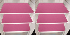 Kuber Industries Checkered Design PVC 6 Pieces Refrigerator Drawer Mats (Pink), CTKTC13680