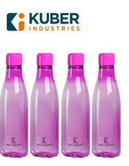 Kuber Industries BPA Free Plastic Water Bottles | Unbreakable, Leak Proof, 100% Food Grade Plastic | For Kids & Adults | Refrigerator Plastic Bottle Set of 4 - Pink
